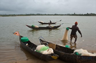 Fishermen, Mananjary, Madagascar. They belong to the Antambahoaka ethnic group