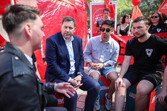 Lars Klingbeil, SPD party chairman, during his visit to the DGB rally in Chemnitz, 1 May 2024