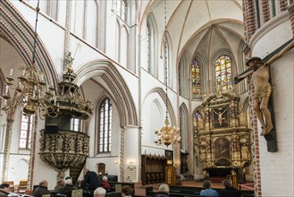 Interior view, St Peter's Church, Buxtehude, Altes Land, Lower Saxony, Germany, Europe