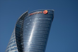 Swedbank headquarters on the banks of the Daugava, Riga, Latvia, Europe