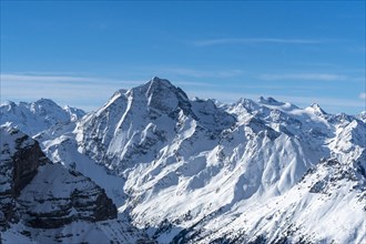 Tyrol mountain in winter with snow Stubai Valley