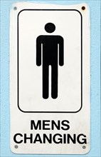 Sign on a men's changing room, Tooting Bec, London, England, Great Britain