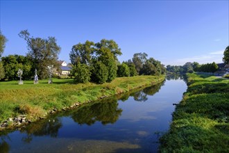 Danube in Riedlingen, Swabian Alb, Upper Danube, Upper Swabia, Swabia, Baden-Wuerttemberg, Germany,