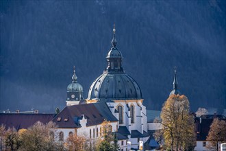 Ettal Benedictine Abbey and baroque church, municipality of Ettal in Ammergau, Upper Bavaria,