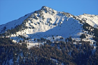 The Dent de Nendaz summit in winter, Nendaz, Valais, Switzerland, Europe