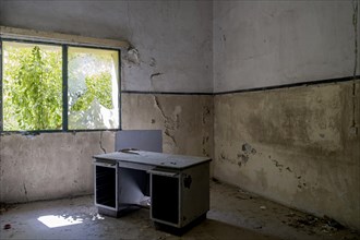 Ruins in the ghost town of Eleousa, former sanatorium for tuberculosis, Lost Place, Rhodes,