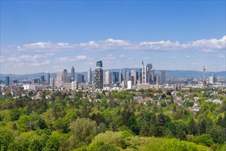 Clouds drift over the Frankfurt banking skyline from the Goetheturm, Goetheturm, Frankfurt am Main,