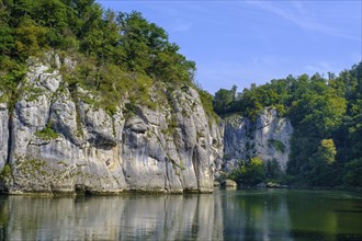 Danube Gorge, Weltenburger Enge, Gorge, Upper Jura, Weltenburg, Kelheim on the Danube, Lower