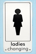 Sign on a changing room for woman, Tooting Bec, London, England, Great Britain