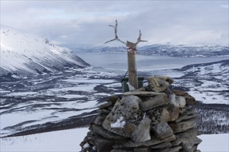 Summit, Snowy landscape, Stormheimfjellet, Norway, Europe