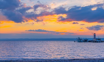 Sunset, Lake Neusiedl, Austria, Europe