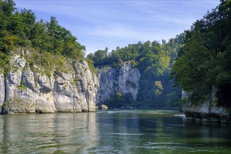 Danube Gorge, Weltenburger Enge, Gorge, Upper Jura, Weltenburg, Kelheim on the Danube, Lower