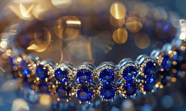 A bracelet crafted with sparkling sapphire gemstones AI generated