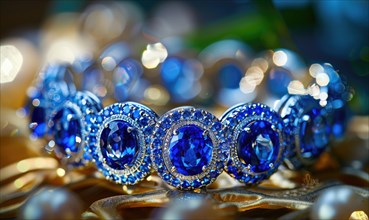 A bracelet crafted with sparkling sapphire gemstones AI generated