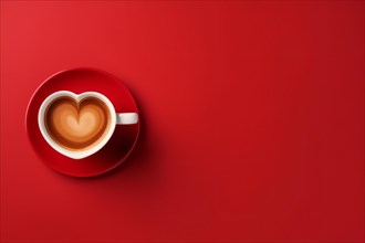 Heart shaped cup pf coffee, AI generated