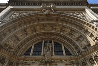 Decorative entrance portal of the Victoria & Albert Museum, 1-5 Exhibition Rd, London, England,