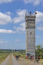 Former watchtower, Elbe cycle path near Boizenburg, Mecklenburg-Western Pomerania, Germany, Europe