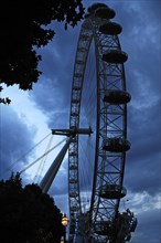 Ferris wheel, the London Eye in the evening, London, England, Great Britain