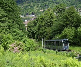 Molkenkurbahn, Heidelberg mountain railway, funicular railway, Heidelberg, Baden-Wuerttemberg,