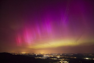 Aurora Borealis in Germany. Very strong aurora borealis over the Stuttgart metropolitan region.