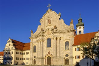 West facade, Zwiefalten Abbey, Zwiefalten Minster, Swabian Alb, Dobel Valley, Upper Swabia, Swabia,