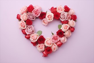 Rose flowers in shape of heart. KI generiert, generiert, AI generated