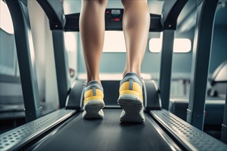 Woman on treadmill, AI generated