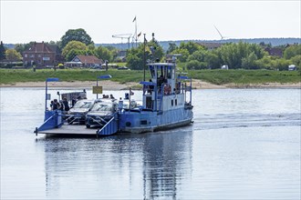 Elbe ferry, Elbe, Neu Bleckede, Bleckede, Lower Saxony, Germany, Europe