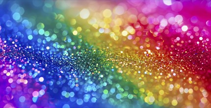 A multi-colored background of glitter with the LGBT rainbow colors, AI generated