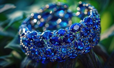 A bracelet crafted with sparkling sapphire gemstones AI generated