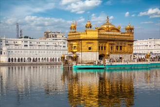 Sikh gurdwara Golden Temple (Harmandir Sahib) . Holy place of Sikhism. Amritsar, Punjab, India,
