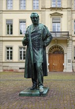 Statue of Robert Wilhelm Bunsen, chemist, Heidelberg, Baden-Wuerttemberg, Germany, Europe