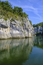 Danube Gorge, Weltenburger Enge, Gorge, Upper Jura, Weltenburg, Kelheim on the Danube, Lower