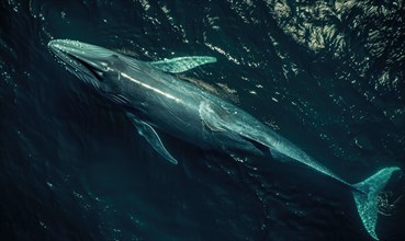 A blue whale in the ocean AI generated