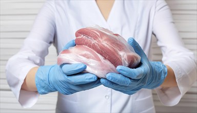 Meat, raw pork in a butcher's shop, AI generated, AI generated