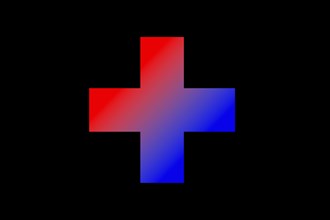 Swiss Flag with Cross and with Red and Blue Colors on Black Background in Switzerland