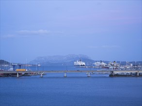 Blue hour in the harbour, Olbia, Sardinia, Italy, Europe