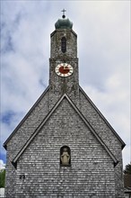 Church with shingle facade, Swabia, Bavaria, Germany, Europe