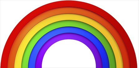 Isolated LGBT Rainbow symbol with six colors, AI generated