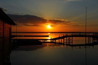 Evening at Lake Duemmer, sunset, sunset, silence, vastness, tranquillity, water, inland lake,