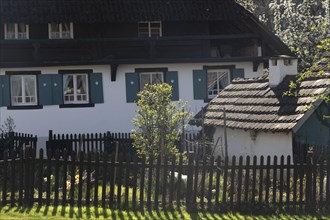 Black Forest house with garden fence in Glottertal, Baden-Wuerttemberg, Germany, Europe