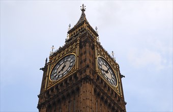 Bell tower with clock from Big Ben, Bridge Street, SW1, london, England, Great Britain