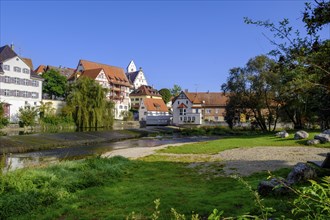 Danube in Riedlingen, Swabian Alb, Upper Danube, Upper Swabia, Swabia, Baden-Wuerttemberg, Germany,