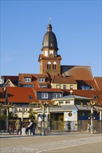 Town view with St. Mary's Church, Waren, Mueritz, Mecklenburg Lake District, Mecklenburg,