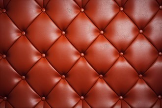 Red leather upholstery. KI generiert, generiert, AI generated