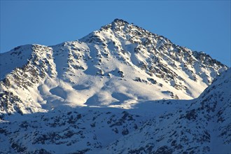 The summit of Mont Gele in winter in the Verbier ski area, Verbier, Valais, Switzerland, Europe
