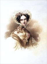 Erwine Graefin Wallis (1803-1840), nee Sternberg-Manderscheid, Historical, digitally restored