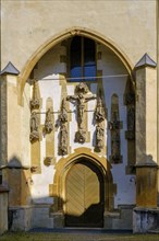 Portal of the monastery church, Blaubeuren Monastery, Swabian Alb, Baden-Wuerttemberg, Germany,
