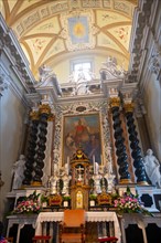Beautiful Altar in the Church of San Nazzaro (Croglio) in Castelrotto, Ticino, Switzerland, Europe