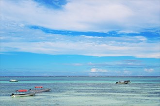 Seascape with boats in Zanzibar, Tanzania, Africa